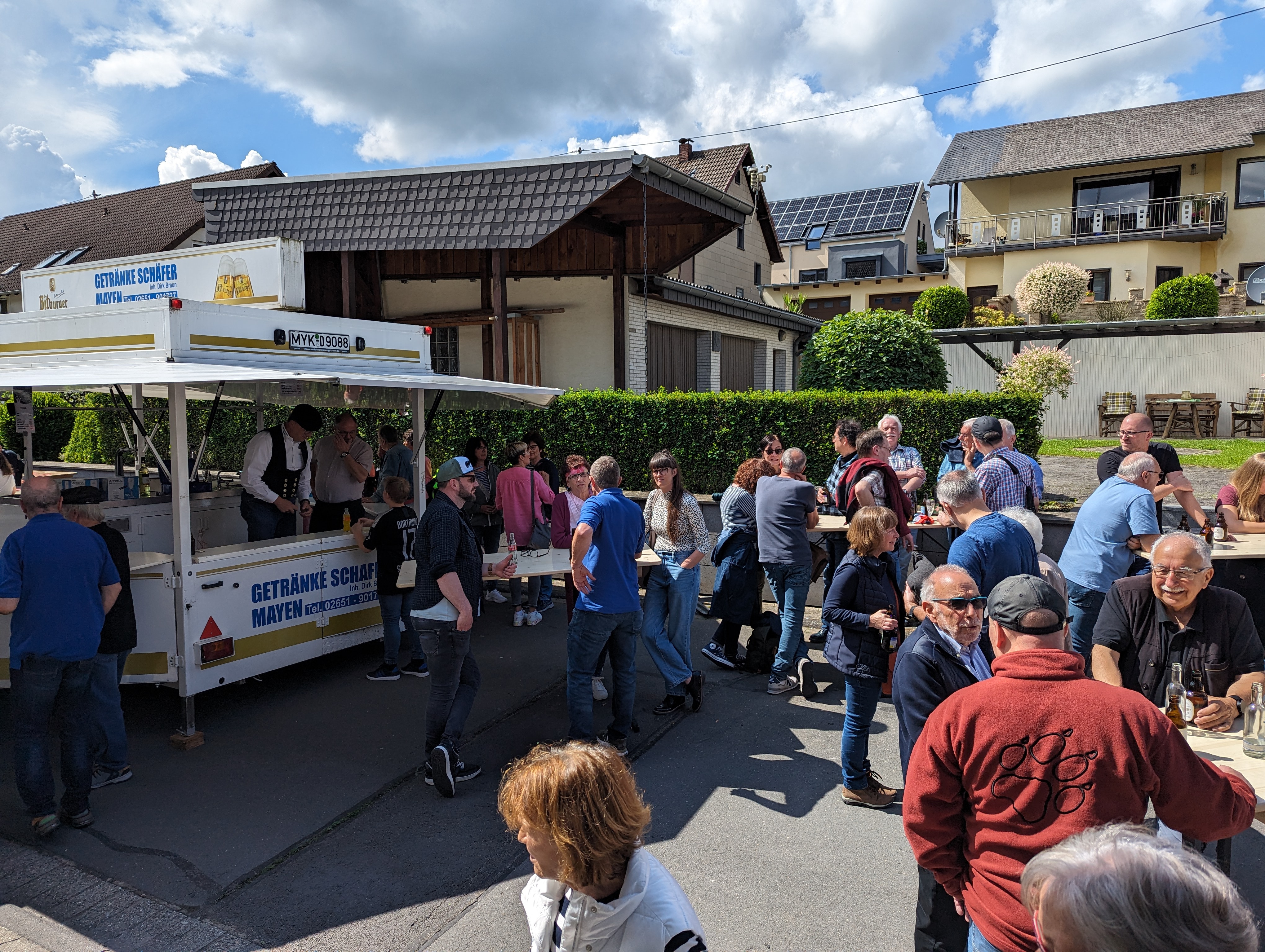 Gut gelaunte Besucher